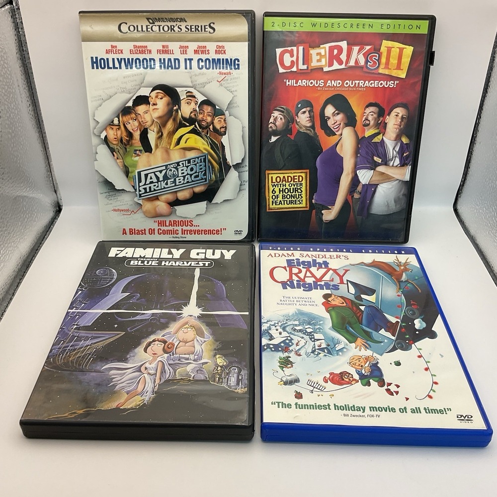 (4x DVD Comedy) Jay & Silent Bob Strike Clerks 2 Blue Harvest Eight Crazy Nights